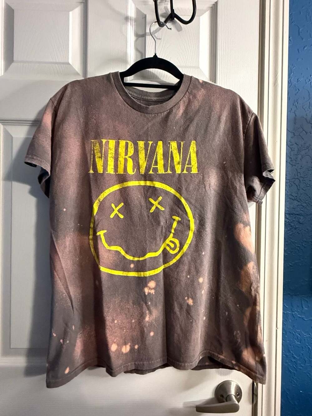 Nirvana Smiley Face Acid Wash T-Shirt